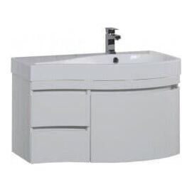 Тумба с раковиной Aquanet Сопрано 95 R белый (3 ящика) арт. 00213001_