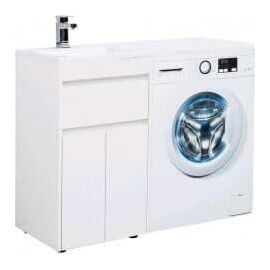 Тумба с раковиной Aquanet Токио 110 L белый (напольная, 1 ящик, 2 дверцы) арт. 00239204_