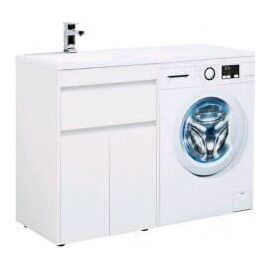 Тумба с раковиной Aquanet Токио 120 L белый (напольная, 1 ящик, 2 дверцы) арт. 00239211_