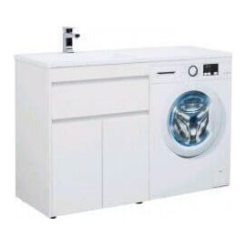 Тумба с раковиной Aquanet Токио 130 L белый (напольная, 1 ящик, 2 дверцы) арт. 00239215_