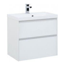 Тумба с раковиной Aquanet Гласс 60 белый арт. 00242522_