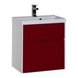 Тумба с раковиной Aquanet Латина 60 бордо (2 ящика) арт. 00212939_