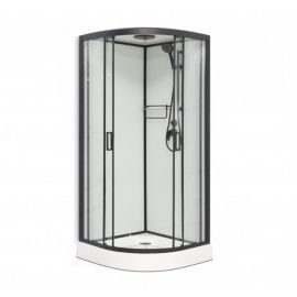Душевая кабина Frank F410 М Black низкий поддон_
