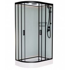 Душевая кабина Frank F412R М Black правосторонняя низкий поддон_