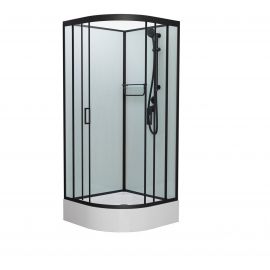 Душевая кабина Frank F400/1 М Black средний поддон б/к_