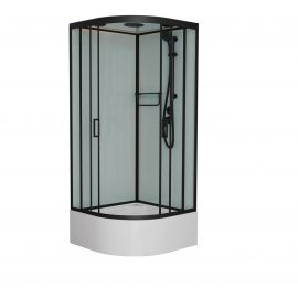 Душевая кабина Frank F400/2 М Black высокий поддон_