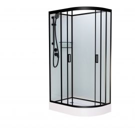Душевая кабина Frank F418L Black левосторонняя б/к низкий поддон_