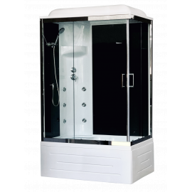 Душевая кабина Royal Bath 8100BP3-BT-CH (черное/прозрачное) левая 100x80x217_