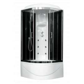 Душевая кабина Royal Bath 90BK3-BT-CH (черное/прозрачное) 90x90x217_