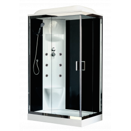 Душевая кабина Royal Bath 8120HP7-BT-CH (черное/прозрачное) левая 120x80x217_