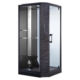 Душевая кабина Orans SR-89101RS черная, с баней_