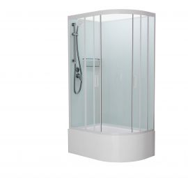 Душевая кабина Frank F412/2L White левосторонняя высокий поддон б/к_