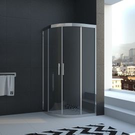 Душевой уголок Veconi Rovigo 90x90x195 стекло прозрачное профиль хром RV05-90PL-01-19C1_
