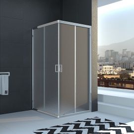 Душевой уголок Veconi Rovigo 100x100x195 стекло рифленое профиль хром RV11-100K-02-19C1_
