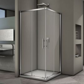 Душевой уголок Veconi Rovigo 100x100x190 стекло прозрачное профиль хром RV29-100K-01-19C3_