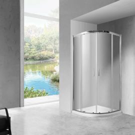 Душевой уголок Vincea Scala VSQ-2SC100CL, 1000*1000, хром, стекло прозрачное_