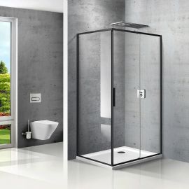 Душевой уголок Vincea Slim VSR-2SL9012CLB-R, 1200*900, матовый черный, стекло прозрачное, правый_