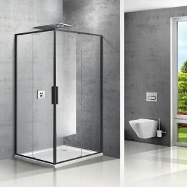 Душевой уголок Vincea Slim VSS-2SL8010CLB-R, 1000*800, матовый черный, стекло прозрачное, правый_