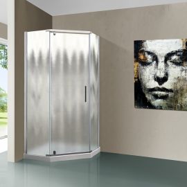 Душевой уголок Vincea Stresa VSP-1S100CH, 1000*1000, хром, стекло шиншилла, Размер: 100х100, Профиль: Хром, Стекло: Шиншилла_