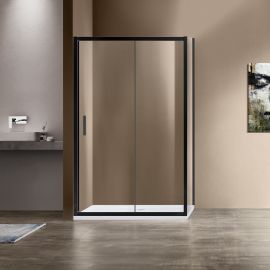 Душевой уголок Vincea Garda VSR-1G8013CLB, 1300*800, черный, стекло прозрачное, Размер: 130х80, Профиль: Черный, Стекло: Прозрачное_