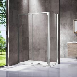 Душевой уголок Vincea Lugano VSR-1L1014CL-1, 1400*1000, хром, стекло прозрачное, Размер: 140х100, Профиль: Хром, Стекло: Прозрачное_