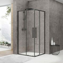 Душевой уголок Black&White S872 Black 100х100х195_