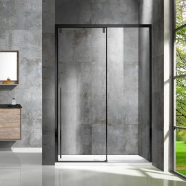 Душевая дверь Vincea Lugano VDS-1L140CLB-1, профиль черный, стекло прозрачное, Размер: 140, Профиль: Черный, Стекло: Прозрачное_