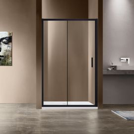 Душевая дверь Vincea Garda VDS-1G130CLB, профиль черный, стекло прозрачное_