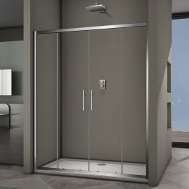 Душевая дверь Veconi Vianno 150x190 стекло прозрачное профиль хром VN62-150-01-19C3_