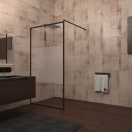 Душевая перегородка Veconi Korato 120x185 стекло матовое профиль черный KR71-120-04-19C1_