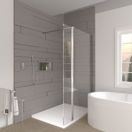 Душевая перегородка Veconi Korato 90x185 стекло прозрачное профиль хром KR75-90-01-19C2_