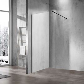 Душевая перегородка Vincea Walk-In VSW-1H900CLGM, 90х200, профиль вороненая сталь, стекло прозрачное_