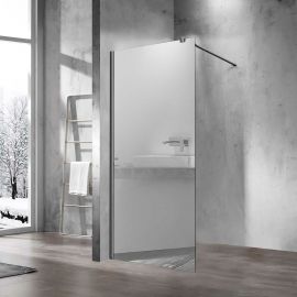 Душевая перегородка Vincea Walk-In VSW-1H900MRGM, 90х200, профиль вороненая сталь, стекло зеркальное_