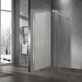 Душевая перегородка Vincea Walk-In VSW-1H100CLG, 100х200, профиль золотой матовый, стекло прозрачное_