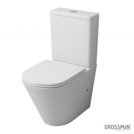 Унитаз-компакт Grossman GR-4450MS безободковый с тонкой крышкой, белый матовый_