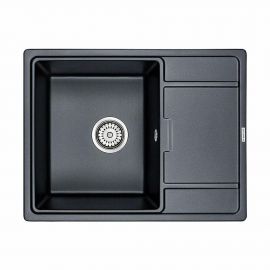 Мойка кварцевая Paulmark FLUGEN 50-650 PM216550-BLM, черный металлик, 650х500 мм_