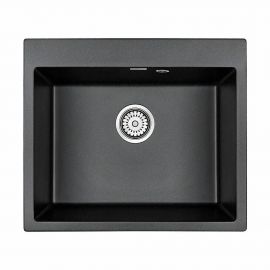 Мойка кварцевая Paulmark KANTE 60 PM106052-BL, черный, 600х520 мм_