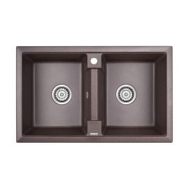 Мойка кварцевая Paulmark TANDEM 80/2 PM238150-CO, кофе, 810х500_