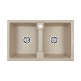 Мойка кварцевая Paulmark TANDEM 80/2 PM238150-BE, бежевый, 810х500_