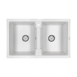 Мойка кварцевая Paulmark TANDEM 80/2 PM238150-WH, белый, 810х500_