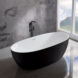 Акриловая ванна Vincea VBT-405-1700MB, 170х80х58, цвет черный матовый, слив-перелив в комплекте, белый_