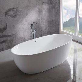 Акриловая ванна Vincea VBT-405-1600, 160х78х58, цвет белый, слив-перелив в комплекте, белый_