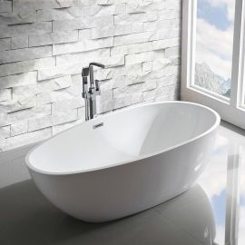 Акриловая ванна Vincea VBT-422-1800, 180х90х58, цвет белый, слив-перелив в комплекте, хром_