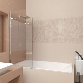 Шторка для ванной Veconi Palau 150 стекло прозрачное профиль хром PL80-70-01-19C1_