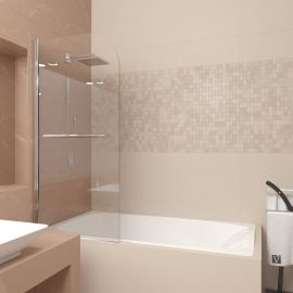 Шторка для ванной Veconi Palau 150 стекло прозрачное профиль хром PL80-90-01-19C1_