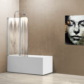 Душевая шторка на ванну Vincea VSB-12114CH-L, 114х140, профиль хром, стекло шиншилла_