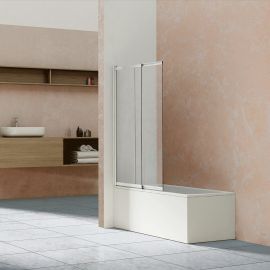 Душевая шторка на ванну Vincea VSB-1E100CL, 100х145, профиль хром, стекло прозрачное_