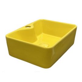 Раковина детская Comforty 7291Y (жёлтая), с донным клапаном_