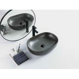 Раковина накладная BelBagno серая матовая BB1084-H311_