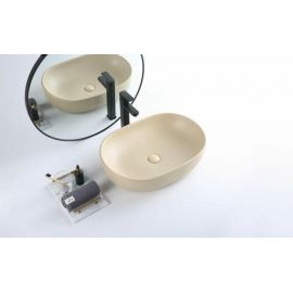 Раковина накладная BelBagno бежевая матовая BB1084-H316_